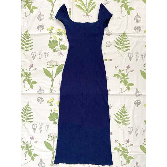 The Reformation Knit Bodycon Maxi Dress Navy Size XS - Picture 2 of 6